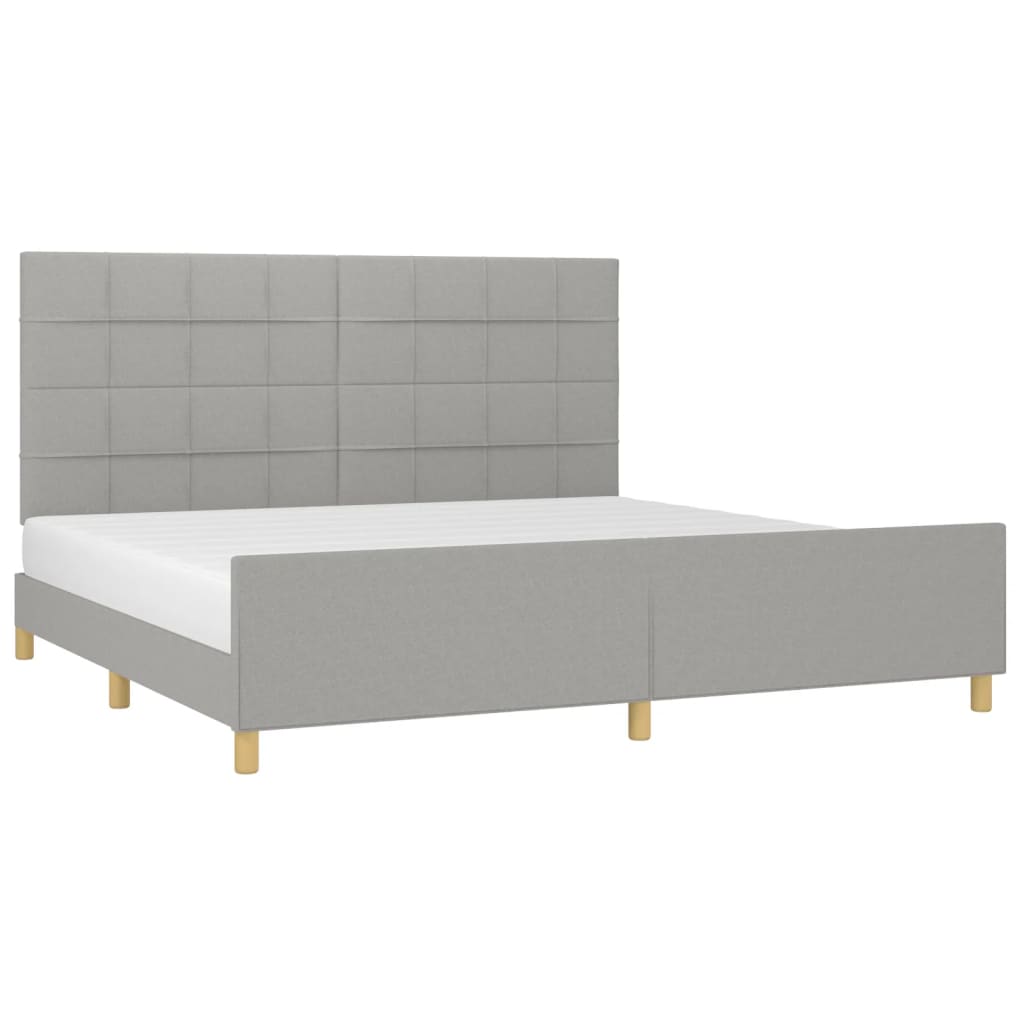 Giroletto senza Materasso Grigio Chiaro 200x200 cm Tessuto - homemem39