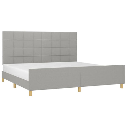 Giroletto senza Materasso Grigio Chiaro 200x200 cm Tessuto - homemem39