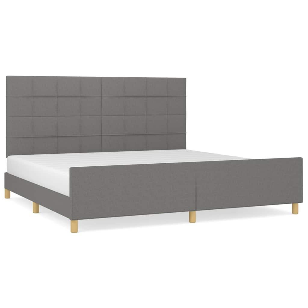 Giroletto senza Materasso Grigio Scuro 200x200 cm Tessuto