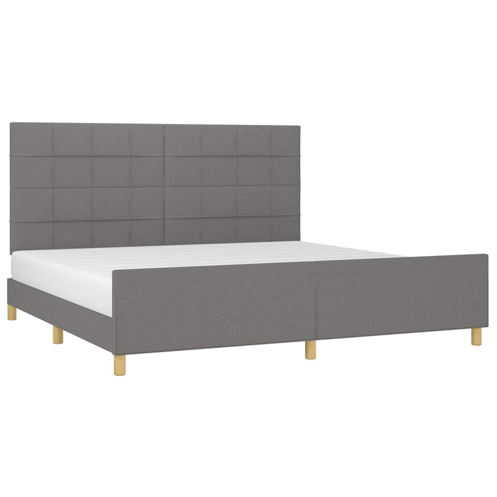 Giroletto senza Materasso Grigio Scuro 200x200 cm Tessuto