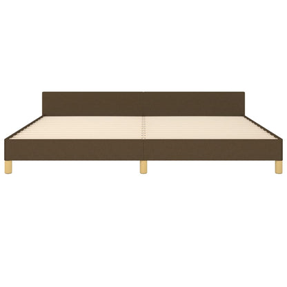 Giroletto senza Materasso Marrone Scuro 200x200 cm in Tessuto
