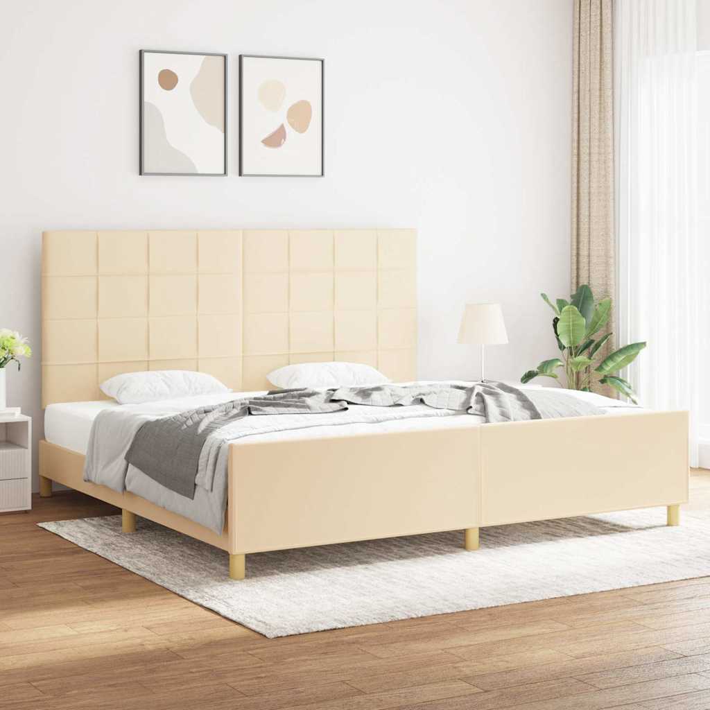 Giroletto senza Materasso Crema 200x200 cm in Tessuto