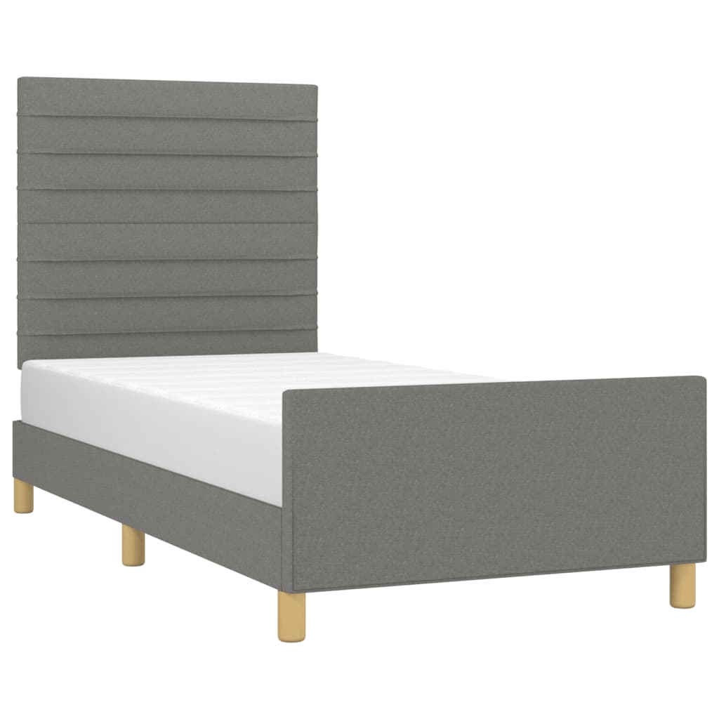 Giroletto senza Materasso Grigio Scuro 90x190 cm Tessuto - homemem39