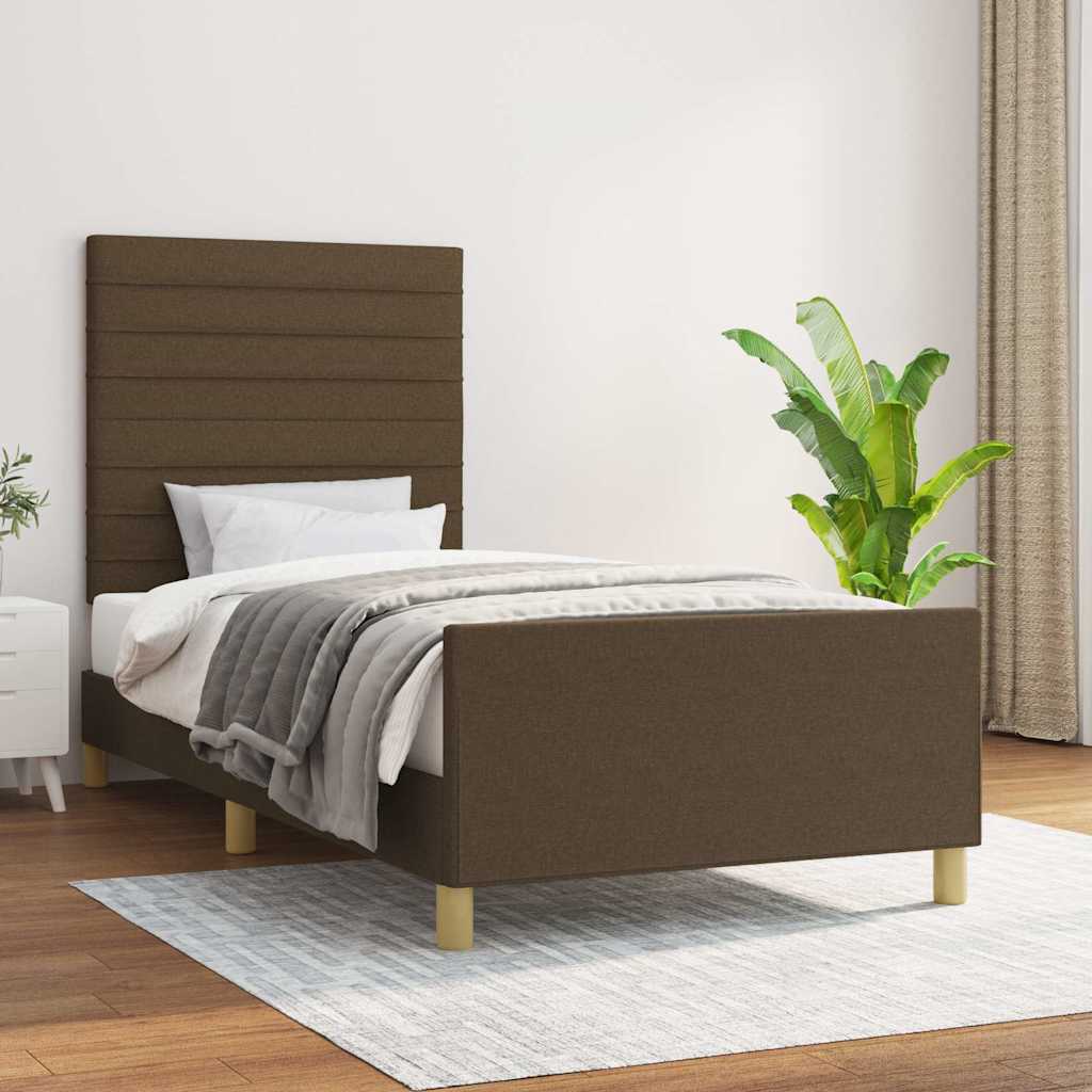 Giroletto senza Materasso Marrone Scuro 90x190 cm Tessuto