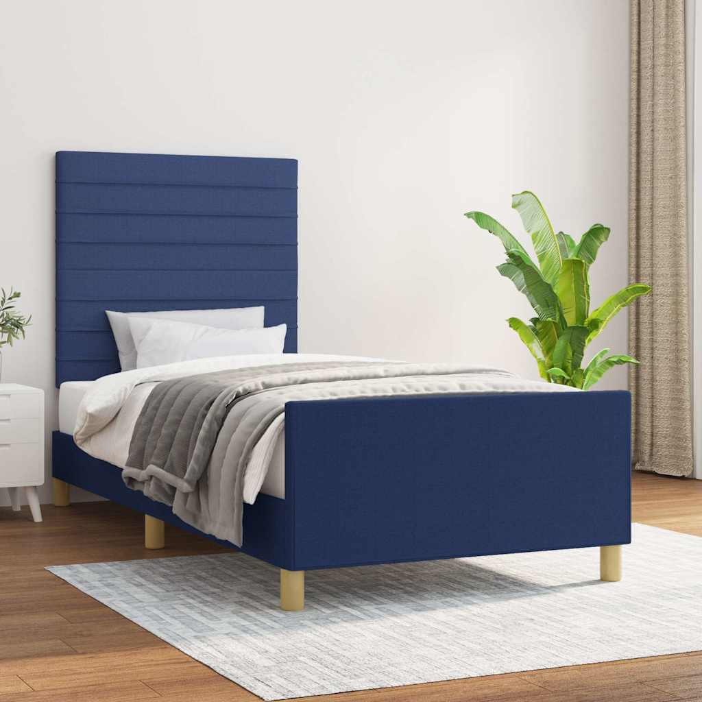 Giroletto senza Materasso Blu 90x190 cm in Tessuto