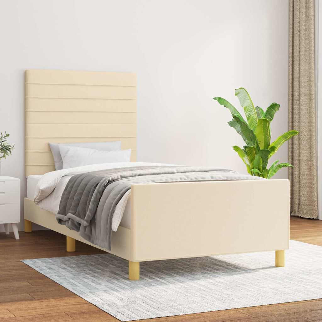 Giroletto senza Materasso Crema 90x200 cm in Tessuto