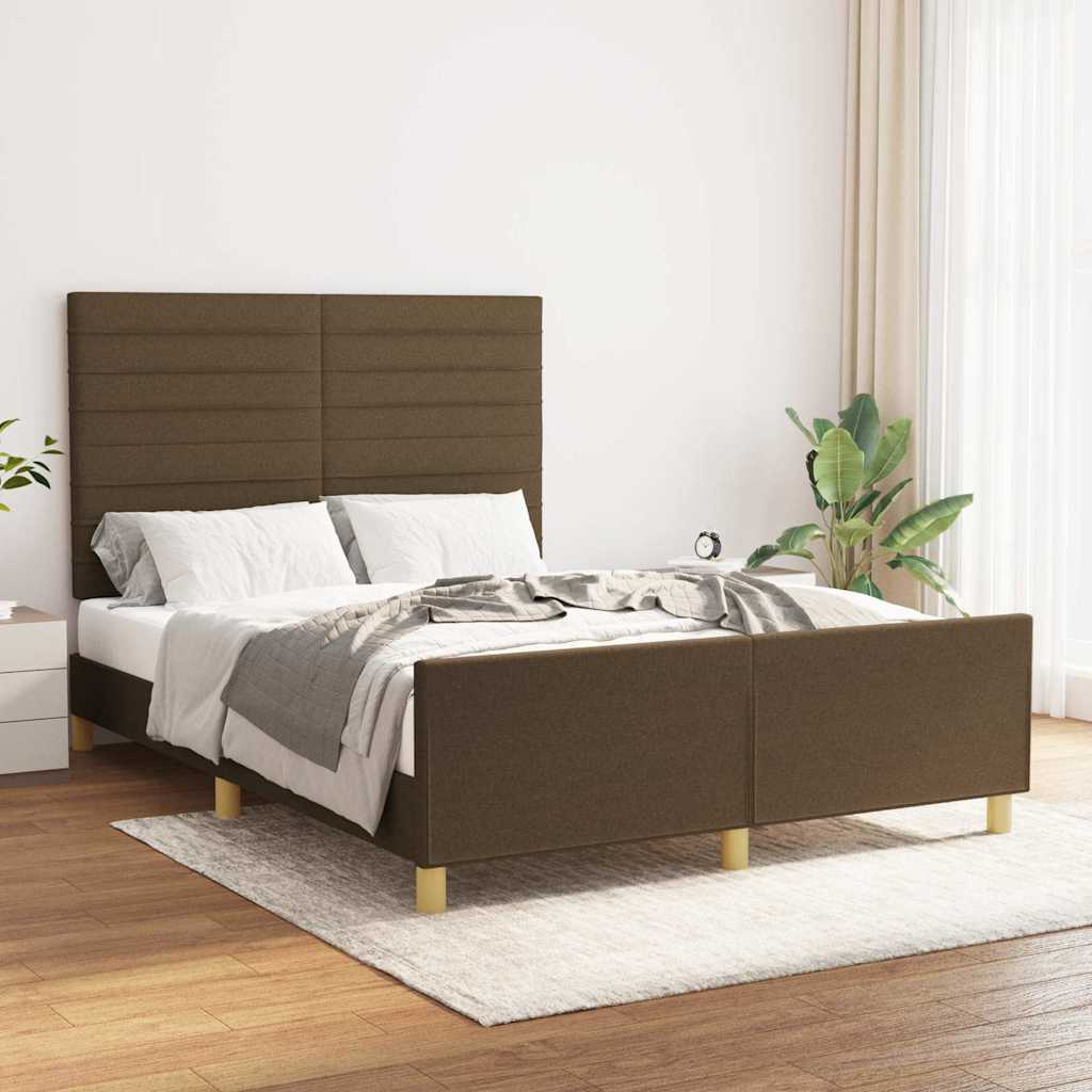 Giroletto senza Materasso Marrone Scuro 140x200 cm Tessuto