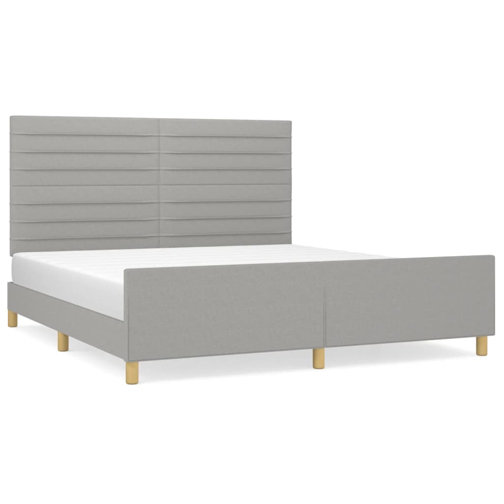 Giroletto senza Materasso Grigio Chiaro 160x200 cm Tessuto