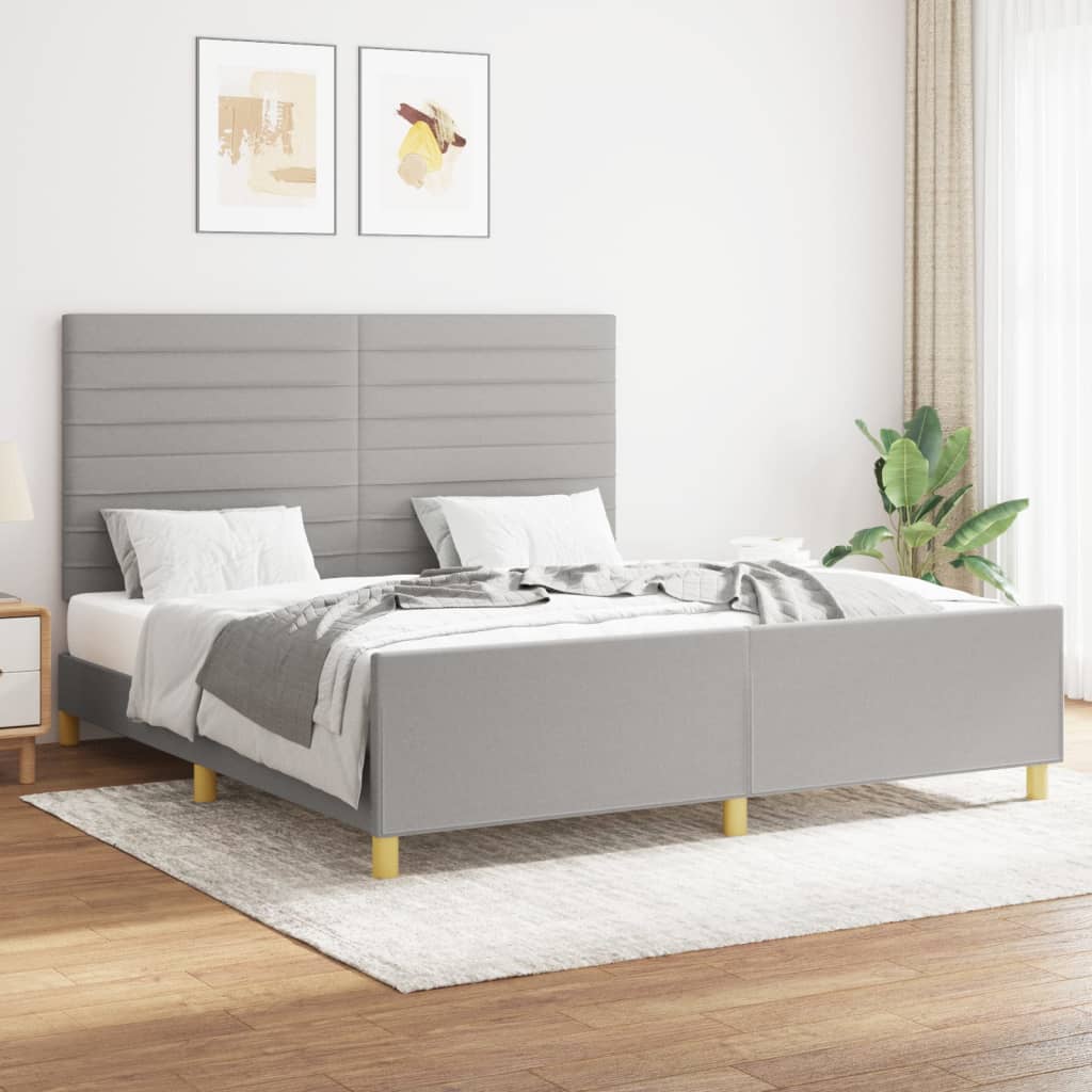 Giroletto senza Materasso Grigio Chiaro 160x200 cm Tessuto