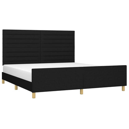 Giroletto senza Materasso Nero 160x200 cm in Tessuto