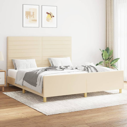 Giroletto senza Materasso Crema 160x200 cm in Tessuto