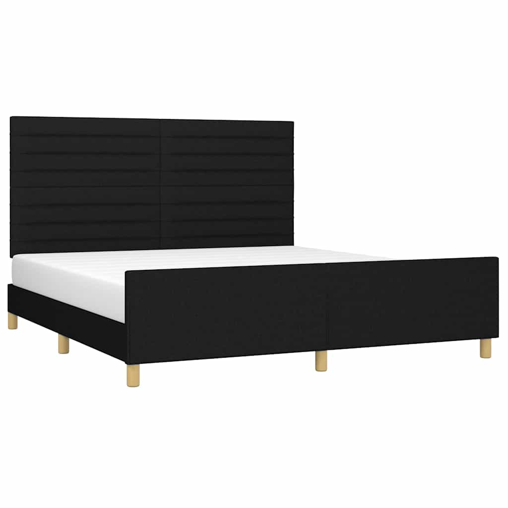 Giroletto senza Materasso Nero 180x200 cm in Tessuto