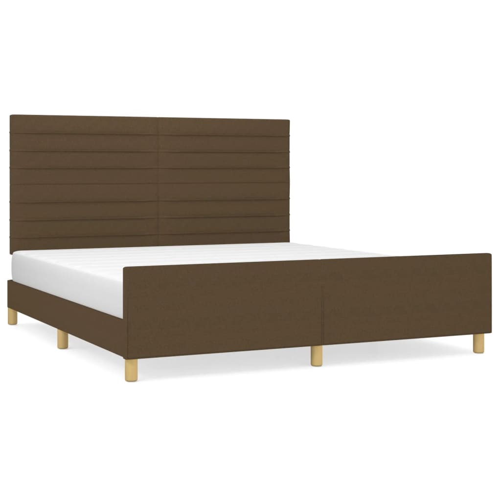Giroletto senza Materasso Marrone Scuro 180x200 cm Tessuto