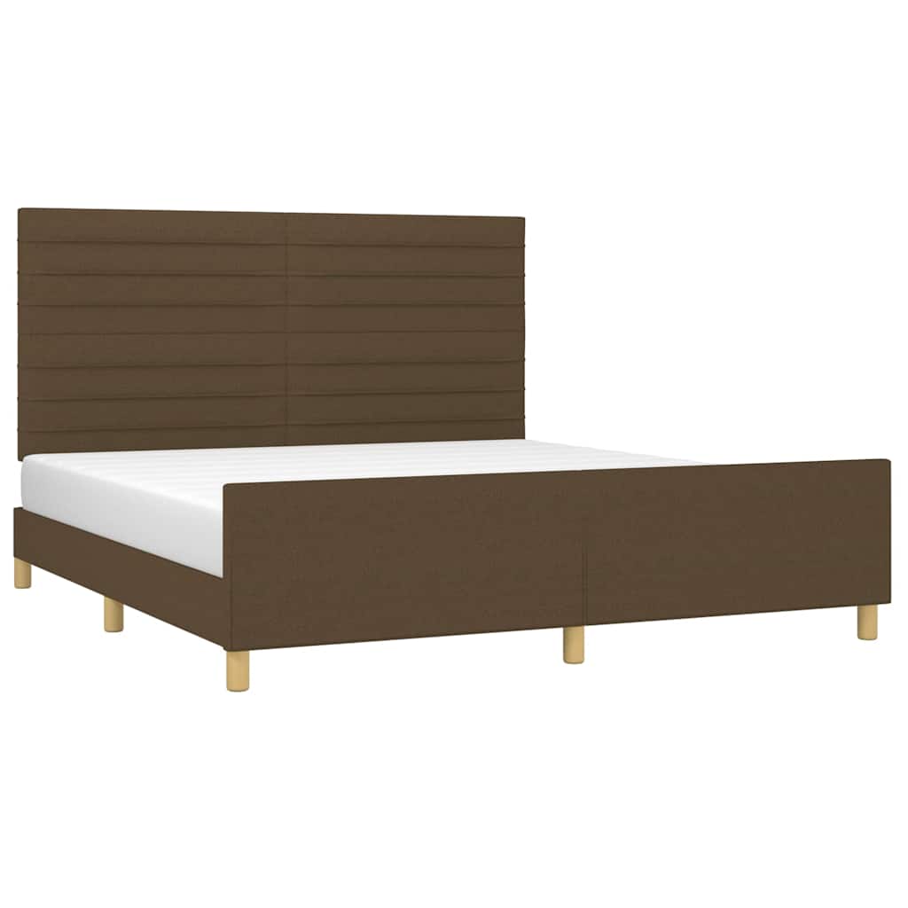 Giroletto senza Materasso Marrone Scuro 180x200 cm Tessuto
