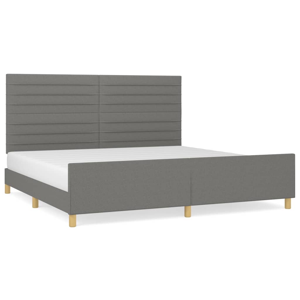 Giroletto senza Materasso Grigio Scuro 200x200 cm Tessuto