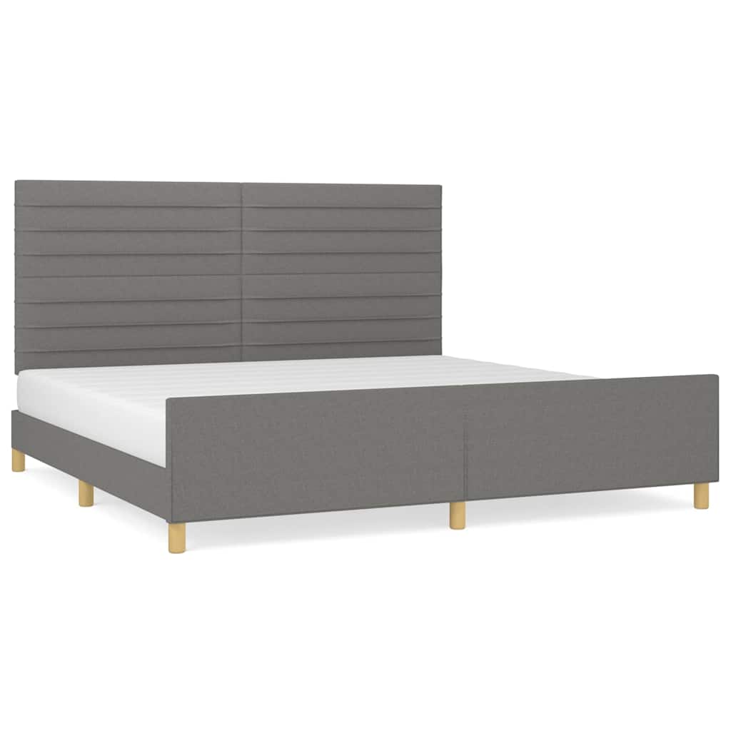 Giroletto senza Materasso Grigio Scuro 200x200 cm Tessuto