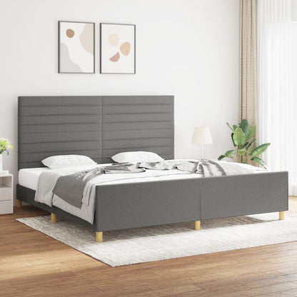 Giroletto senza Materasso Grigio Scuro 200x200 cm Tessuto