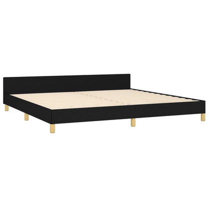 Giroletto senza Materasso Nero 200x200 cm in Tessuto