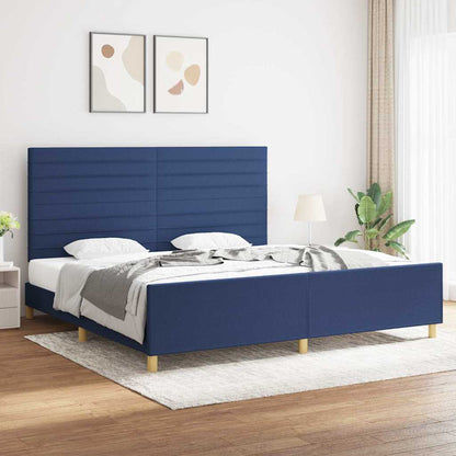 Giroletto senza Materasso Blu 200x200 cm in Tessuto