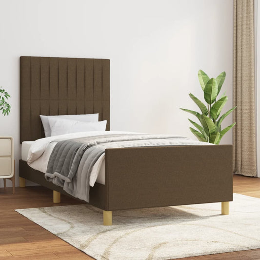 Giroletto senza Materasso Marrone Scuro 80x200 cm Tessuto