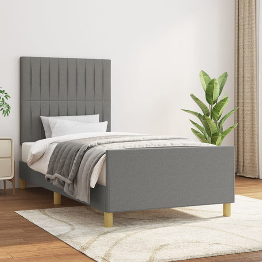 Giroletto senza Materasso Grigio Scuro 90x190 cm Tessuto