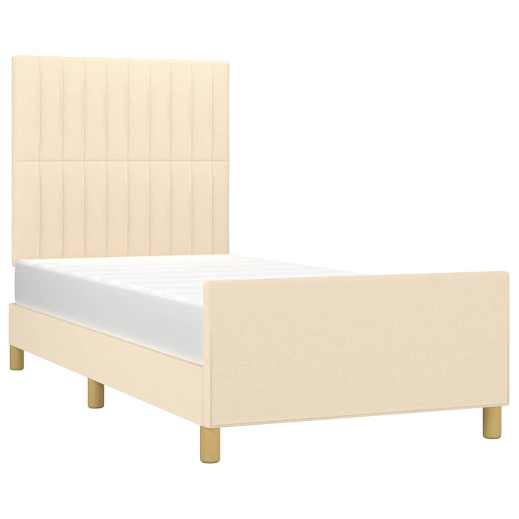 Giroletto senza Materasso Crema 90x200 cm in Tessuto