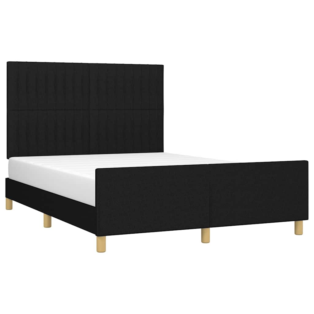 Giroletto senza Materasso Nero 140x190 cm in Tessuto