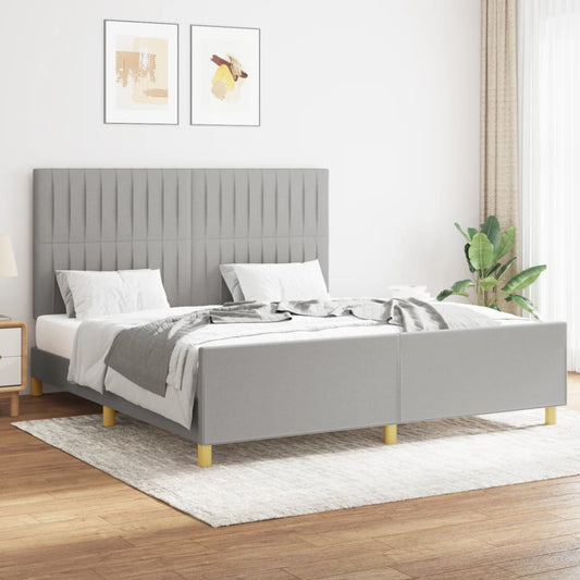 Giroletto senza Materasso Grigio Chiaro 160x200 cm Tessuto