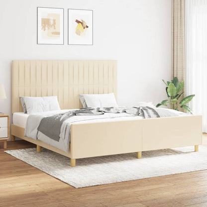 Giroletto senza Materasso Crema 160x200 cm in Tessuto