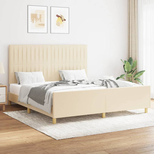 Giroletto senza Materasso Crema 160x200 cm in Tessuto