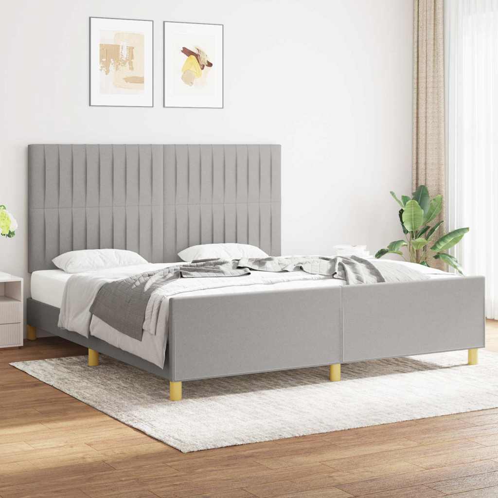 Giroletto senza Materasso Grigio Chiaro 180x200 cm Tessuto