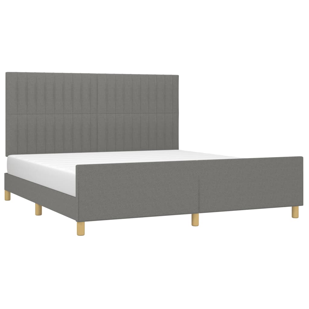 Giroletto senza Materasso Grigio Scuro 180x200 cm Tessuto