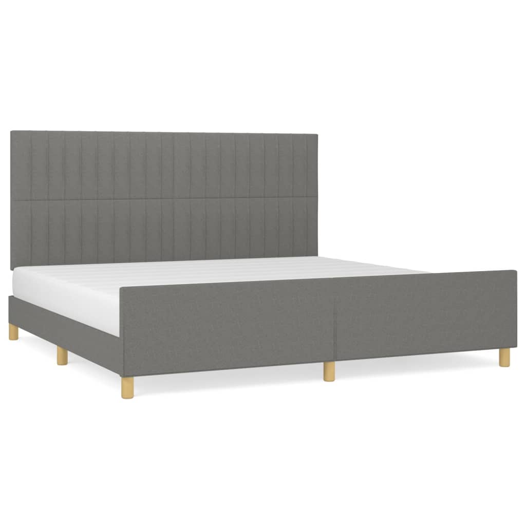 Giroletto senza Materasso Grigio Scuro 200x200 cm Tessuto - homemem39