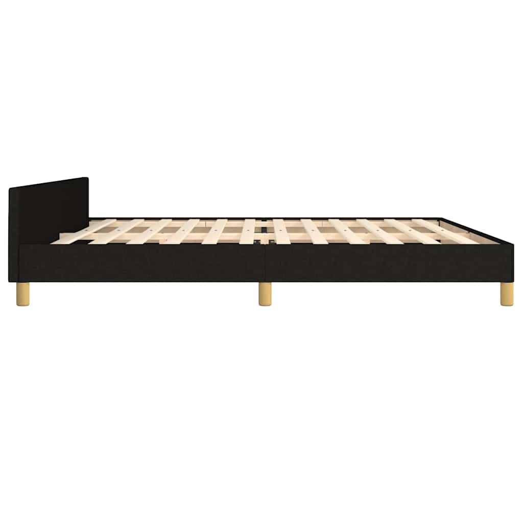 Giroletto senza Materasso Nero 200x200 cm in Tessuto