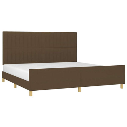 Giroletto senza Materasso Marrone Scuro 200x200 cm in Tessuto
