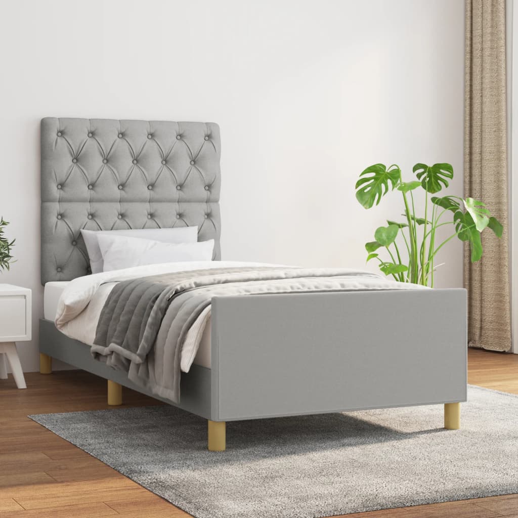 Giroletto senza Materasso Grigio Chiaro 80x200 cm Tessuto - homemem39