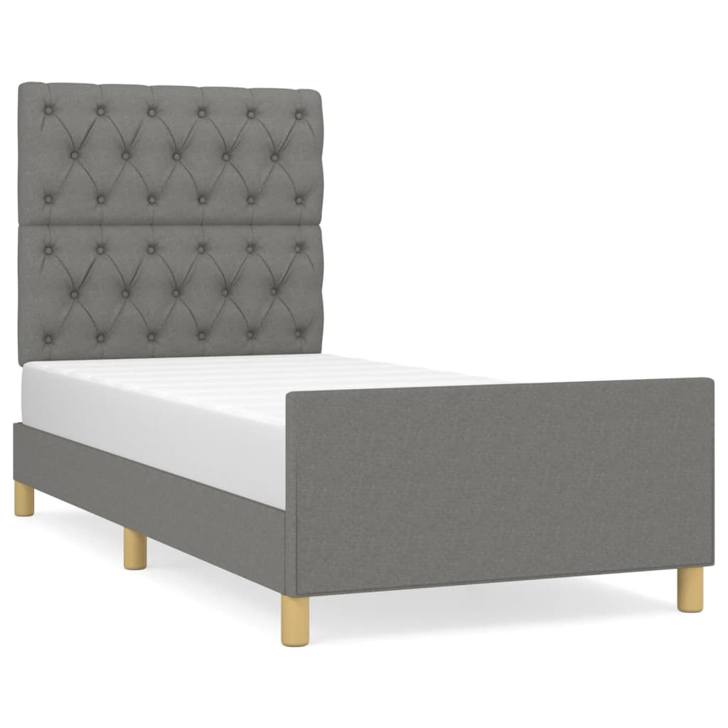 Giroletto senza Materasso Grigio Scuro 80x200 cm Tessuto
