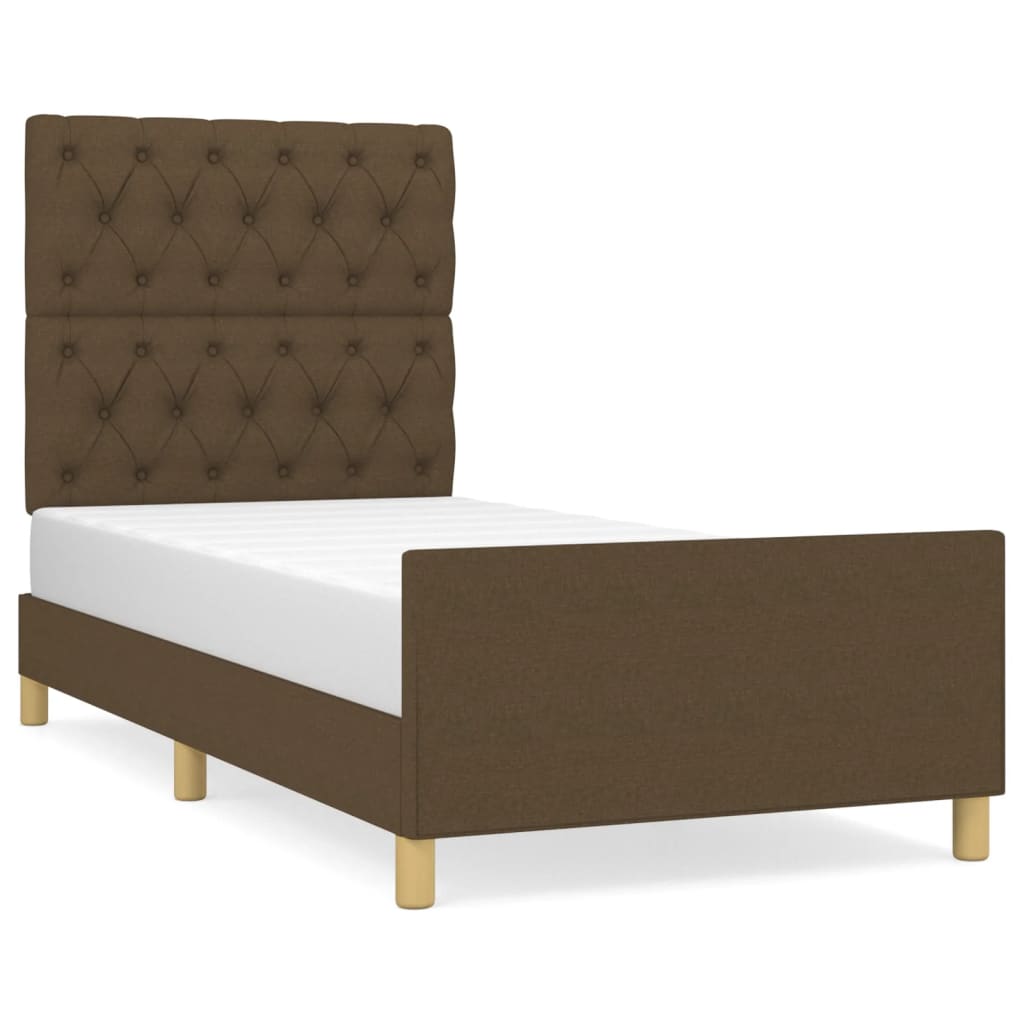 Giroletto senza Materasso Marrone Scuro 80x200 cm Tessuto | homemem39