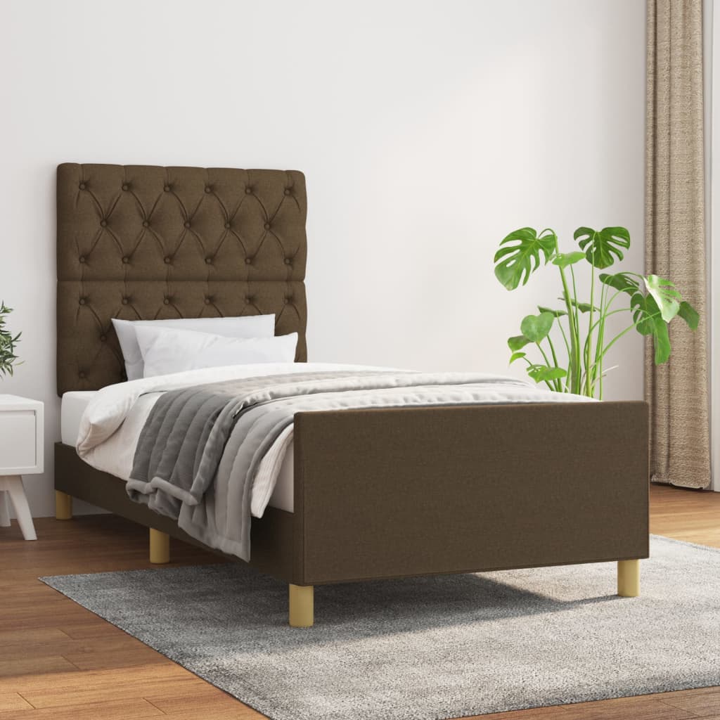 Giroletto senza Materasso Marrone Scuro 80x200 cm Tessuto | homemem39