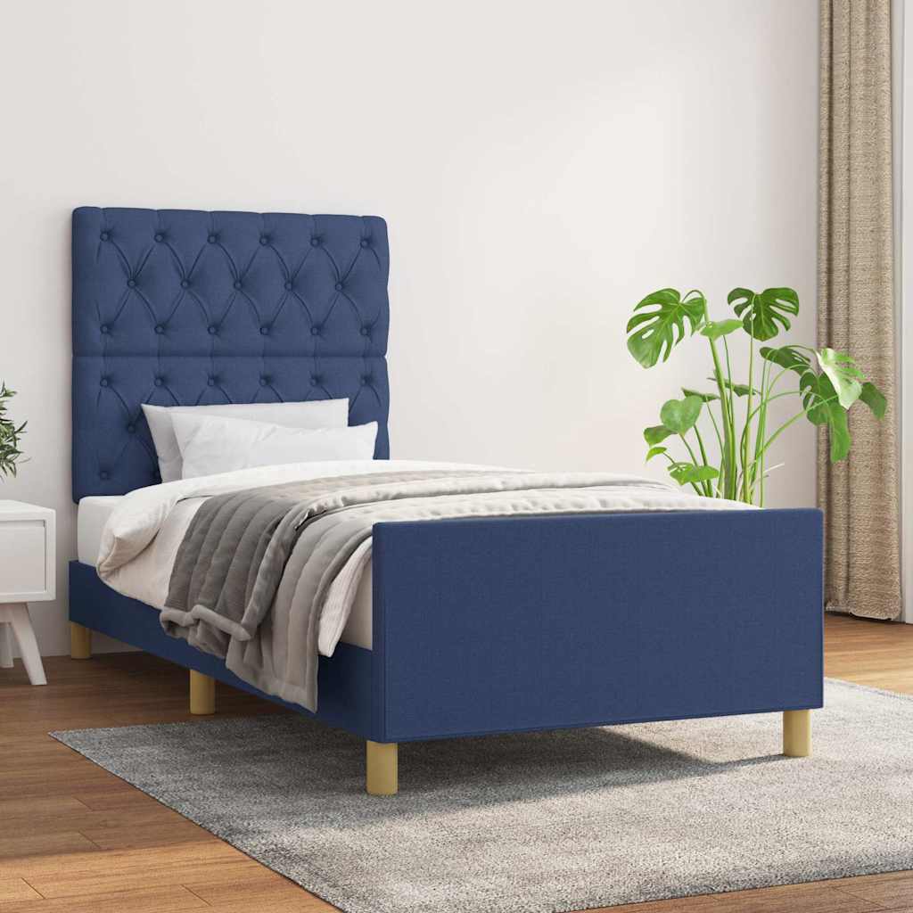 Giroletto senza Materasso Blu 80x200 cm in Tessuto