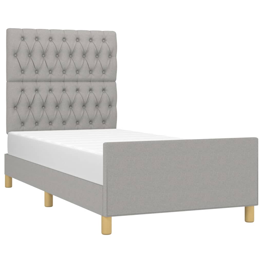 Giroletto senza Materasso Grigio Chiaro 90x190 cm Tessuto