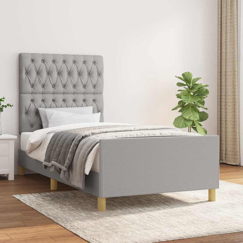 Giroletto senza Materasso Grigio Chiaro 90x190 cm Tessuto
