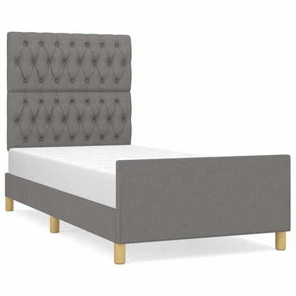 Giroletto senza Materasso Grigio Scuro 90x190 cm Tessuto