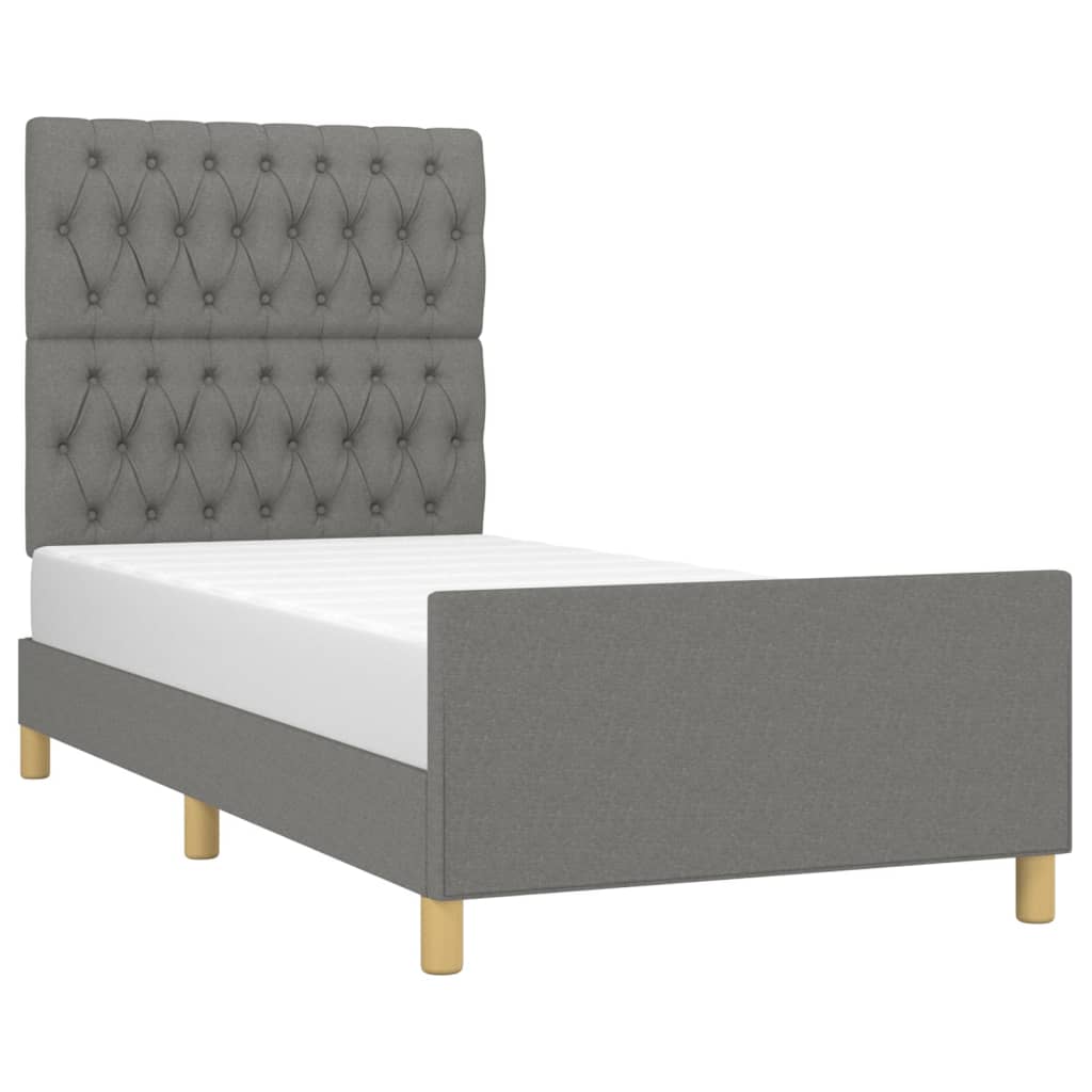 Giroletto senza Materasso Grigio Scuro 90x190 cm Tessuto | homemem39
