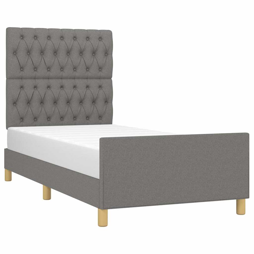 Giroletto senza Materasso Grigio Scuro 90x200 cm Tessuto