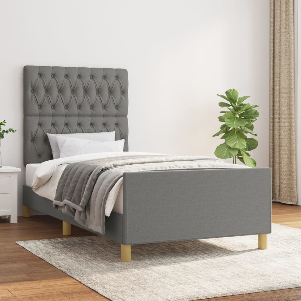 Giroletto senza Materasso Grigio Scuro 90x200 cm Tessuto - homemem39