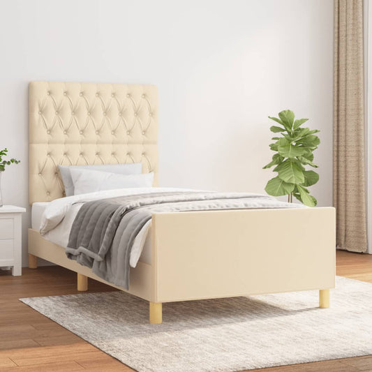 Giroletto senza Materasso Crema 90x200 cm in Tessuto
