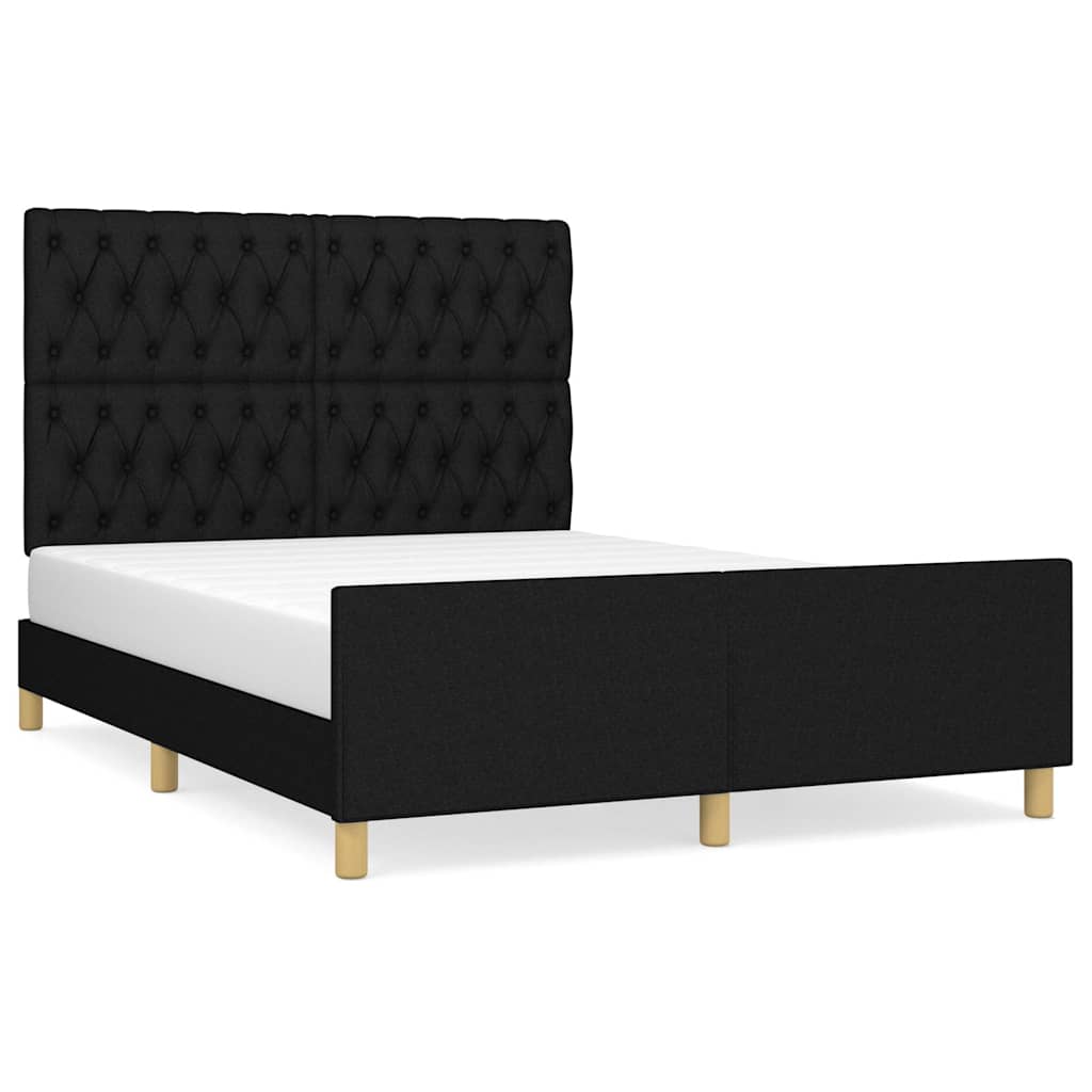 Giroletto senza Materasso Nero 140x190 cm in Tessuto