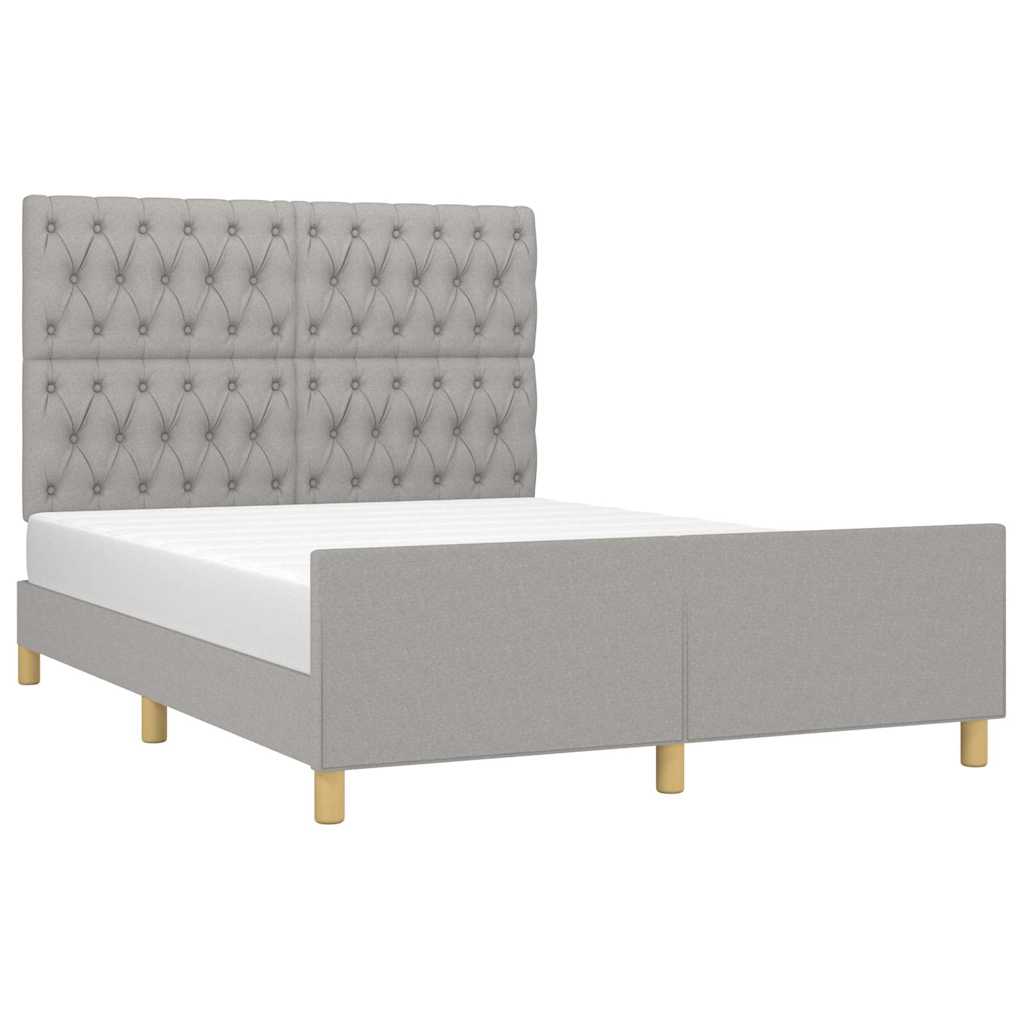Giroletto senza Materasso Grigio Chiaro 140x200 cm Tessuto