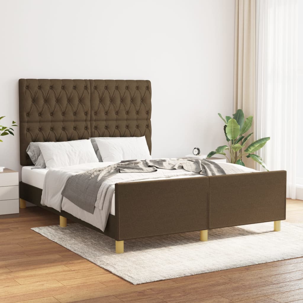 Giroletto senza Materasso Marrone Scuro 140x200 cm Tessuto | homemem39